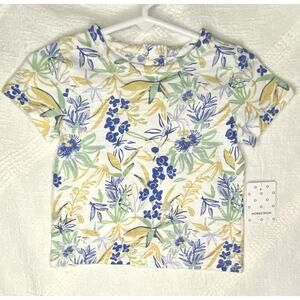 Nordstrom Baby Girls Floral Short Sleeve Top 6 Months